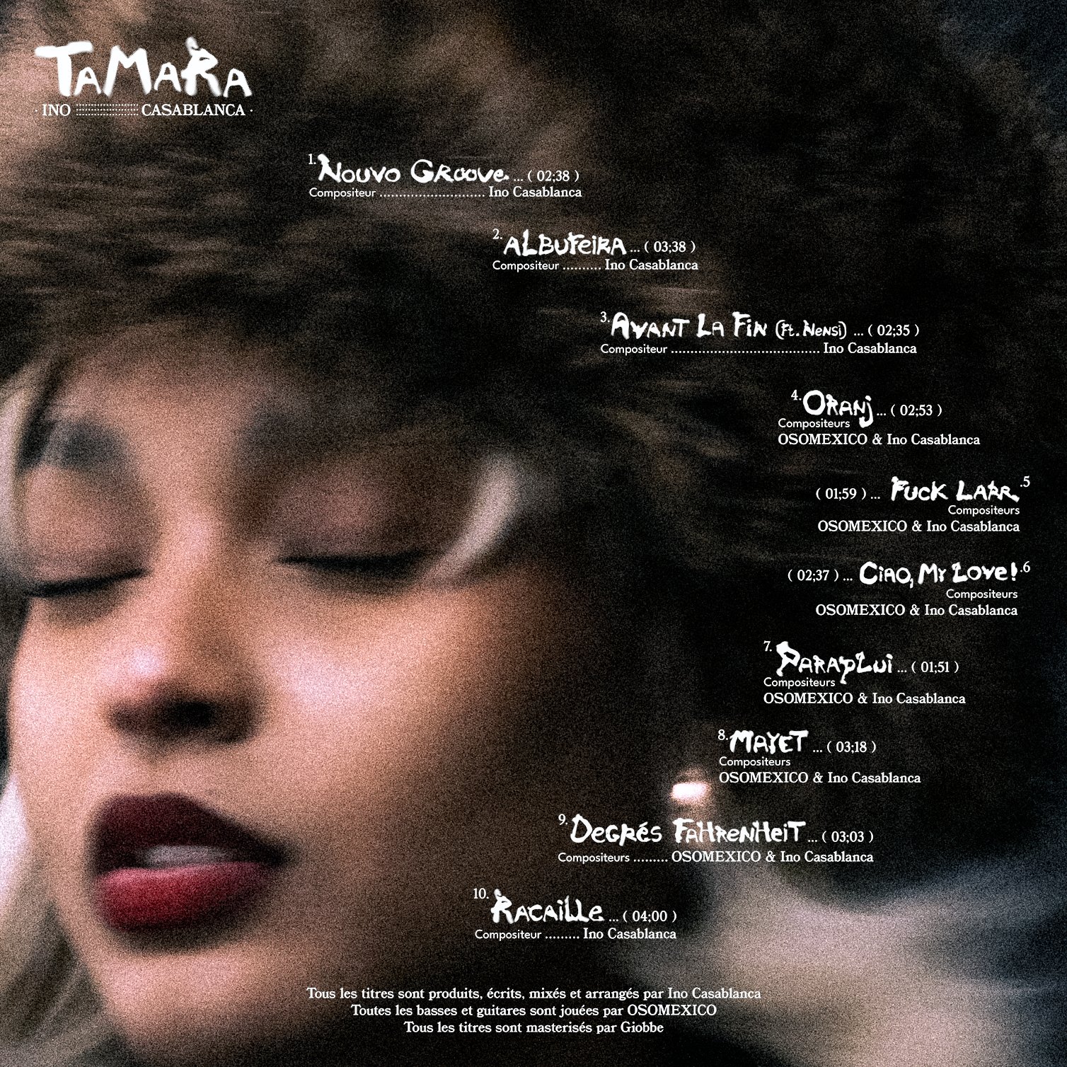 TAMARA - back cover tracklist